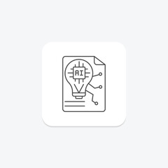 Ai Insights thinline icon , vector, pixel perfect, illustrator file