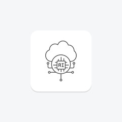 Ai Cloud Platform thinline icon , vector, pixel perfect, illustrator file