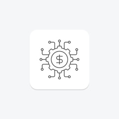 Ai In Finance thinline icon , vector, pixel perfect, illustrator file