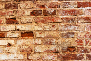 Naklejka premium Old red brick wall texture. Abstract background and texture for design.