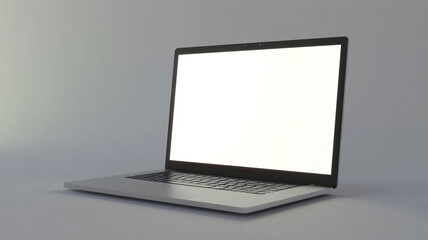 Fototapeta premium a laptop with a blank screen on a white background
