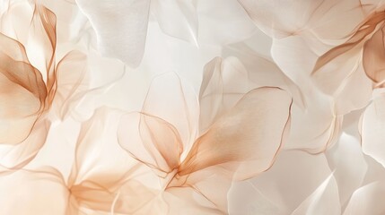 A soft and elegant background with transparent flower petals arranged in a flowing, nature-inspired pattern