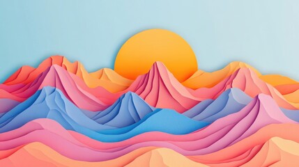 Majestic mountains under a clear sky Stunning mountain landscape with a blue sky