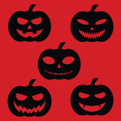 Scary Black Pumpkin Silhouette For Halloween