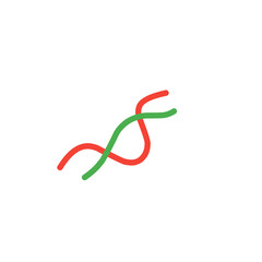red and green wave lines