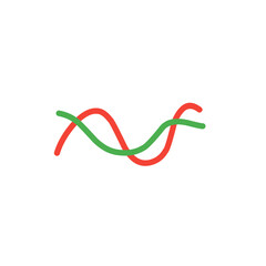 red and green wave lines