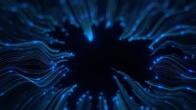 A blue and purple image of a spiral with a hole in the middle. The image has a futuristic and otherworldly feel to it