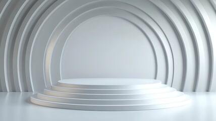 Obraz premium Circular Platform with Arched Background