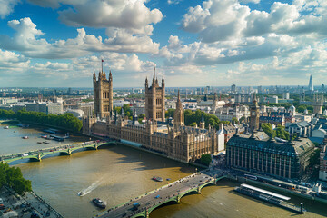 Obraz premium A bird's-eye view of London landscape photography. View of Big Ben.
