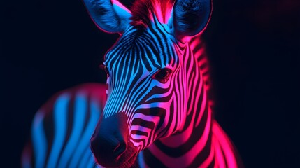 Striking Neon Light Zebra Animal Designs for Contemporary Art Enthusiasts