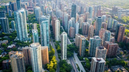 Naklejka premium Aerial View of Modern Cityscape