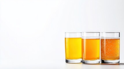 Three Glasses of Refreshing Cold Beverages