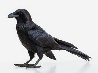Fototapeta premium Studio photo of a raven on a white background.