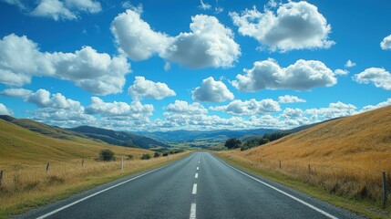 Naklejka premium Winding road through scenic countryside landscape