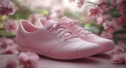Pink Shoes in Cherry Blossom Petals, Spring Inspired Style