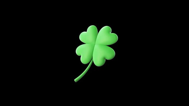 Clover leaf 3d icon animation 