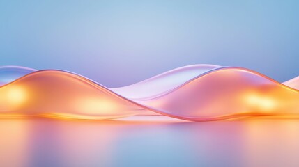 Vibrant abstract landscape with flowing waves of color