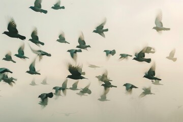Multiple exposure of a flock of birds