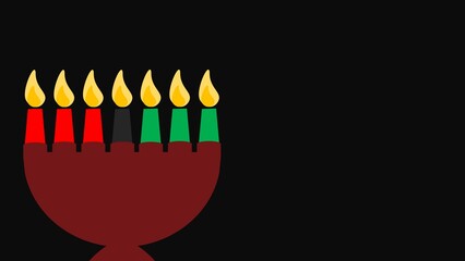 Happy Kwanzaa background illustration with copy space and seven candles