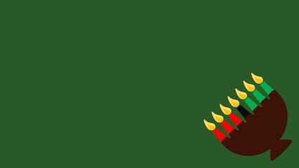 Happy Kwanzaa background illustration with copy space and seven candles