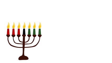 Happy Kwanzaa background illustration with copy space and seven candles