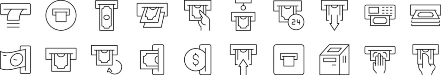 Cash Money Picture Collection. Editable Stroke. Perfect for Infographics, Articles, Books, Flyers, Banners