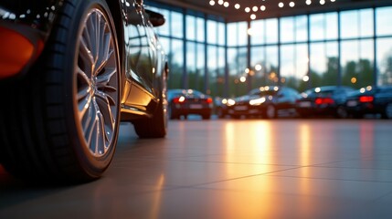 luxury car showroom with sleek vehicles on display