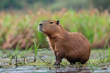 photos of the capybara or greater capybara, the largest living rodent, capybara illustrations and vectors for prints and publications, capybara graphic resources