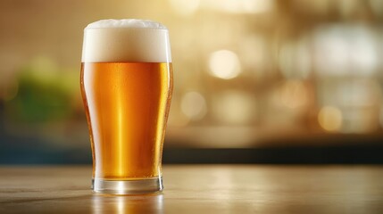 Refreshing Cold Beer in a Stylish Glass