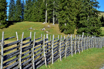 Holzzaun auf der Teichalm (Steiermark, &Ouml;sterreich)