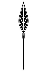 South African Zulu Spear Silhouette Vector Illustration Traditional Clipart