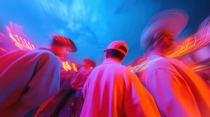 vibrant festival crowd in motion