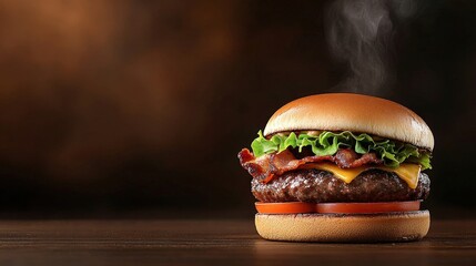 Juicy Bacon Cheeseburger with Fresh Ingredients