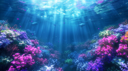 Naklejka premium underwater world Generative AI 