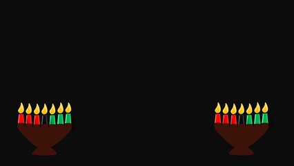 Happy Kwanzaa background illustration with copy space and seven candles