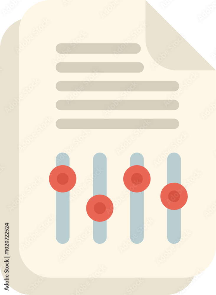 Poster icon of a document editing panel representing text editing software for professional use