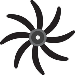 Obraz premium Fan Propeller, Ship Propeller, Aircraft Propeller Icon Illustration