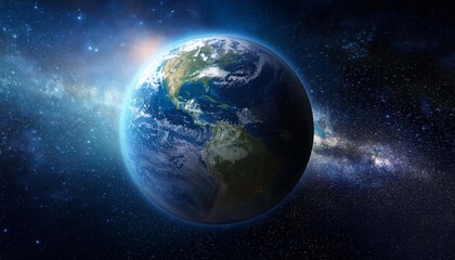 earth planet in deep space outer dark space wallpaper