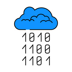 cloud computing business process line icon vector. cloud computing business process sign. isolated symbol illustration