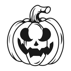 Halloween Pumpkin Line Silhouette
