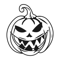 Halloween Pumpkin Line Silhouette