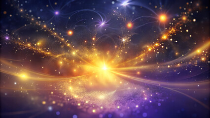 Obraz premium Magical cosmic explosion with radiant light and sparkles in a vibrant universe 
