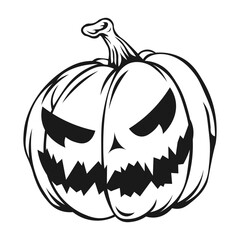 Halloween Pumpkin Line Silhouette