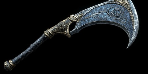 Ancient Blue Axe with Runes