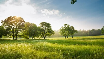 Fototapeta premium landscape with trees and grass