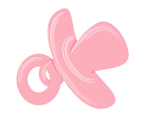 Baby pacifier, dummy, soother or teether flat vector  - icon for apps and websites - color pink -  ideal for baby shower - party, birthday - baptismo