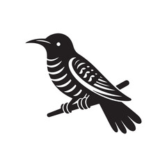 Obraz premium a cuckoo bird silhouette vector illustration on white background