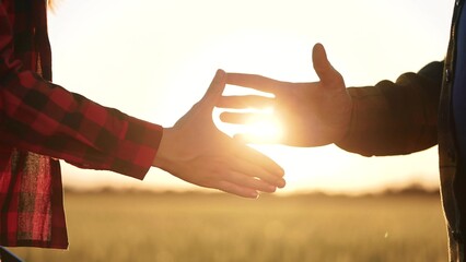 handshake farmers business contract. agriculture business farm concept. handshake business contract...