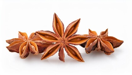 star anise spice isolated on white background