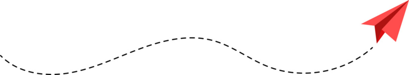 Paper Plane Dotted Route Line